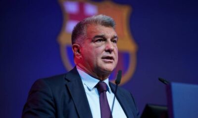 Laporta en una comparecencia del FC Barcelona
