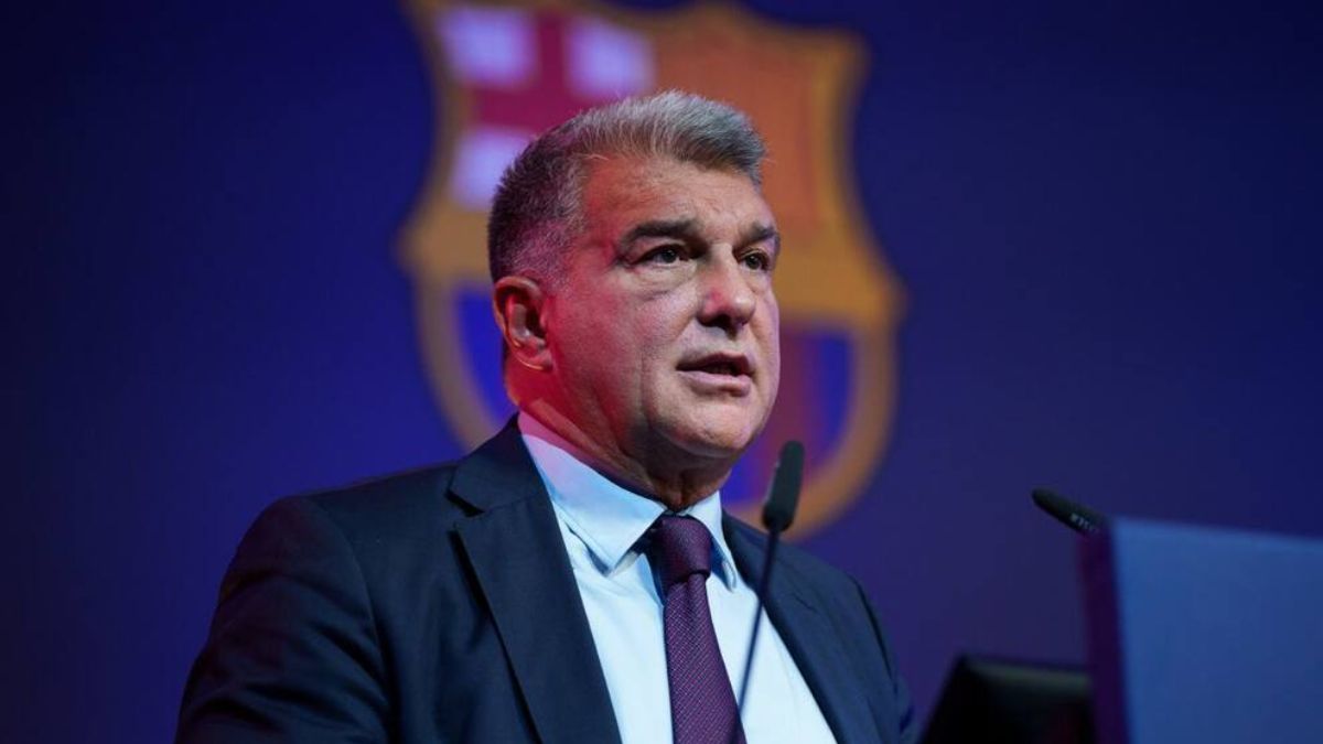 Laporta en una comparecencia del FC Barcelona