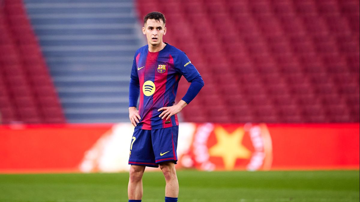 Marc Casadó en la pausa de un partido del FC Barcelona esta temporada