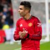 Casemiro, durante un partido con el Manchester United, 2026