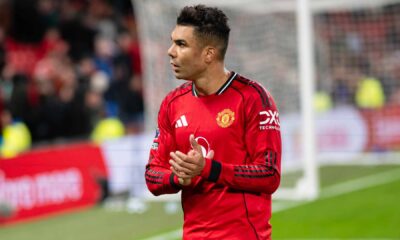 Casemiro, durante un partido con el Manchester United, 2026