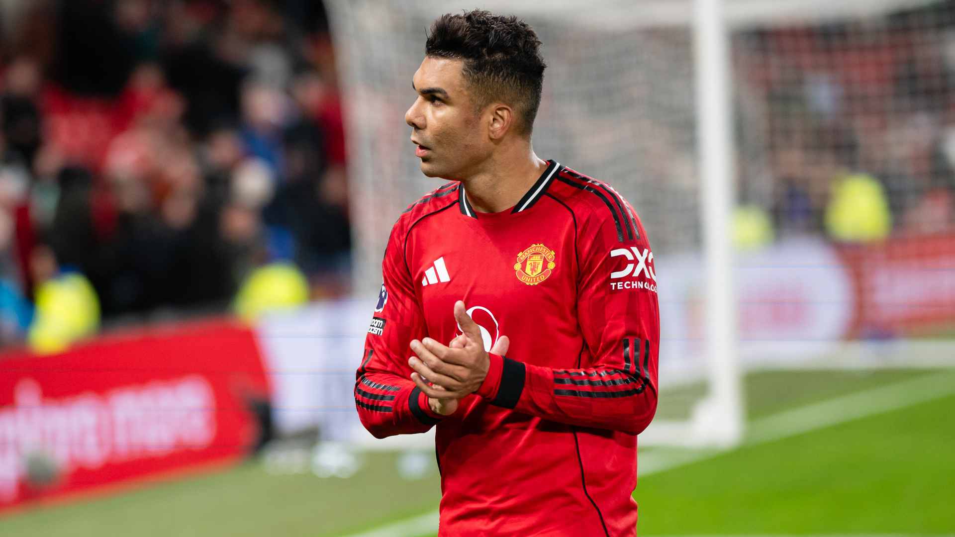 Casemiro, durante un partido con el Manchester United, 2026