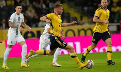 Benjamin Sesko con Eslovenia durante un partido de la Nations League en 2022