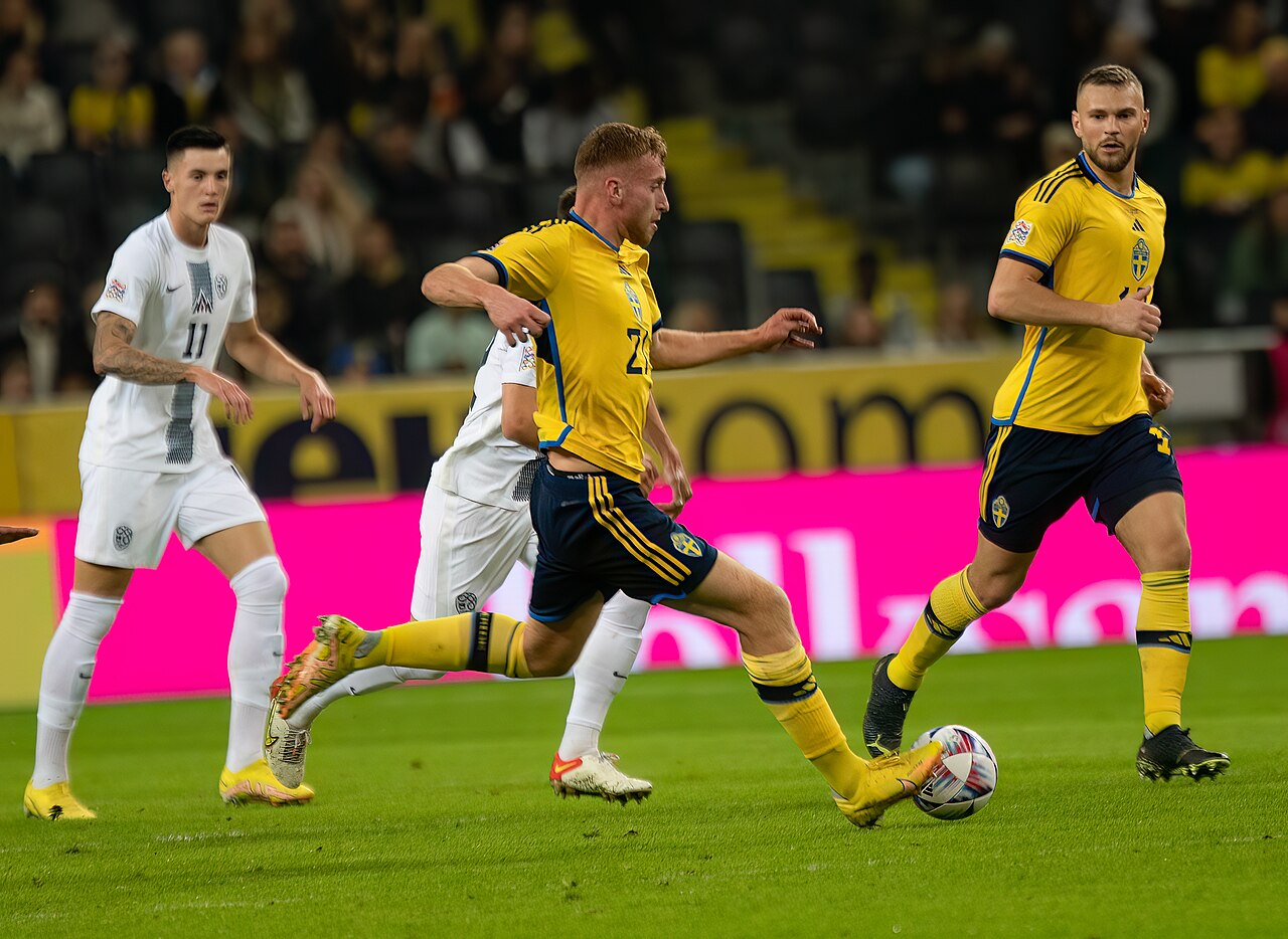 Benjamin Sesko con Eslovenia durante un partido de la Nations League en 2022