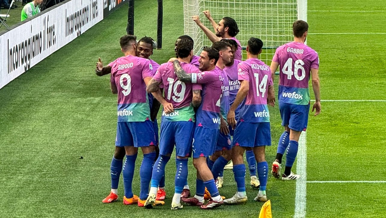 Rafael Leao, celebrando con el AC Milan, 2024