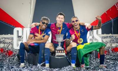 Robert Lewandowski, celebración con el FC Barcelona, 2025