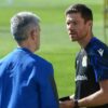 Xabi Alonso durante un entrenamiento de la Real Sociedad B