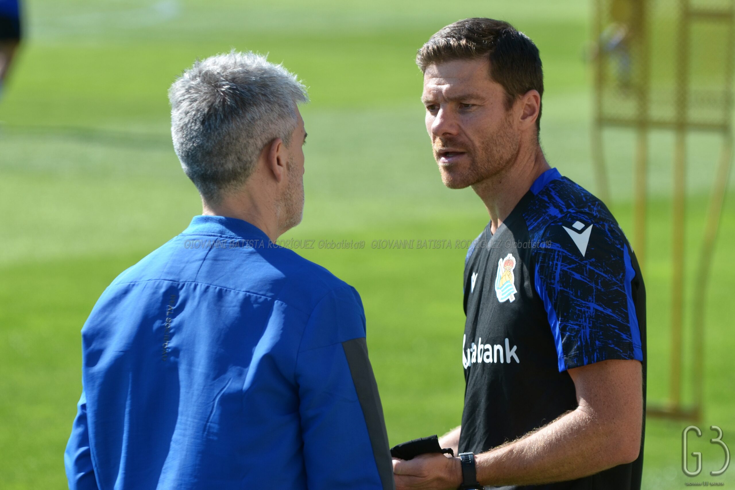 Xabi Alonso durante un entrenamiento de la Real Sociedad B